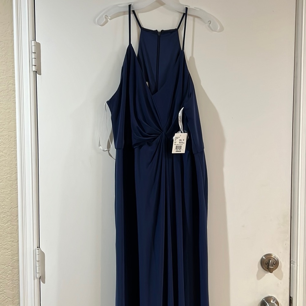 JERSEY A-LINE BRIDESMAID DRESS WITH KNOT DETAIL